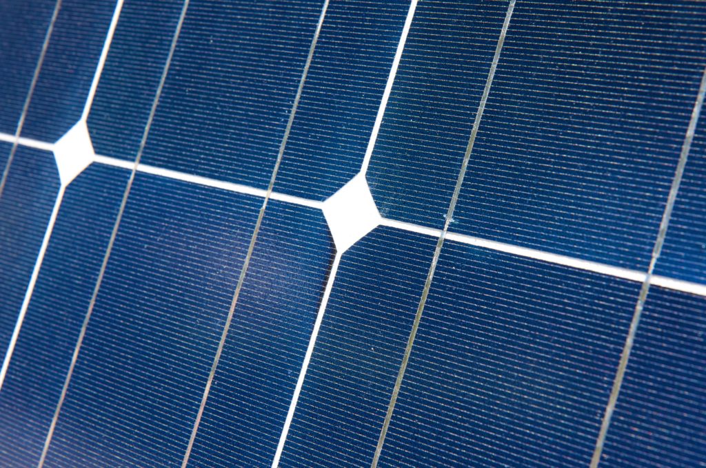 Detalle de un panel solar.